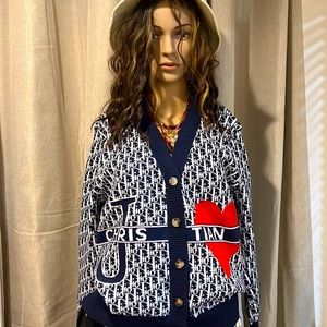 Sweater Oblique Cardigan Size M